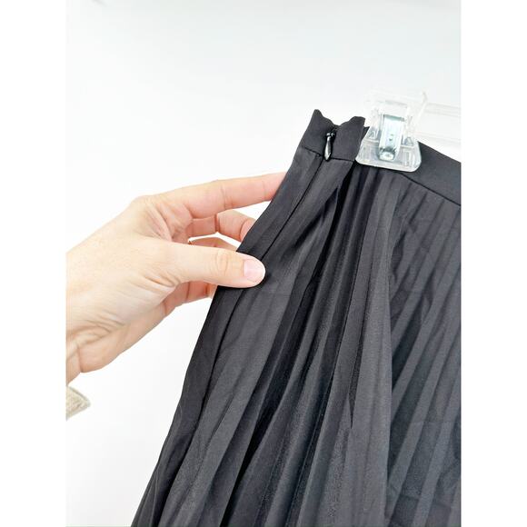 Akris Punto Colorblock Plissé Pleated Midi Skirt Red Pink Size 10 FLAW - Picture 5 of 10